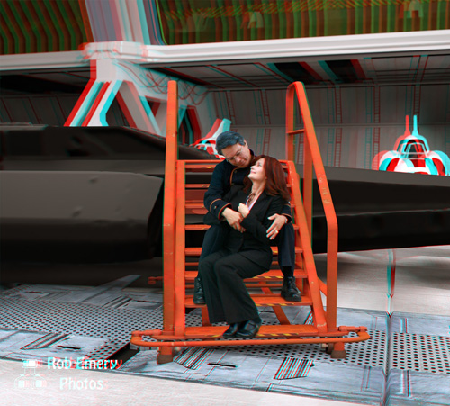 Admiral William Adama presents President Laura Roslin the new blackbird ship